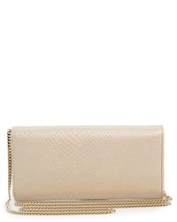 Jimmy Choo Milla Pearlized Snake Embossed Leather Flap Clutch