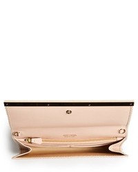 Jimmy Choo Milla Pearlized Snake Embossed Leather Flap Clutch