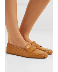 Gabriela Hearst Brodie Croc Effect Leather Loafers