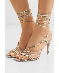 ATTICO Snake Effect Leather Sandals