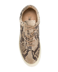 Yeezy Snake Effect Lace Up Sneakers