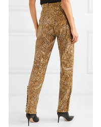 Hillier Bartley Snake Effect Faux Leather Straight Leg Pants