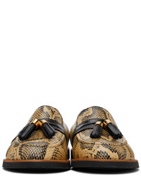Human Recreational Services Tan Black Del Ray Rattlesnake Loafers