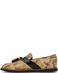 Human Recreational Services Tan Black Del Ray Rattlesnake Loafers
