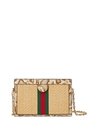 Gucci Ophidia Genuine Snakeskin Straw Shoulder Bag