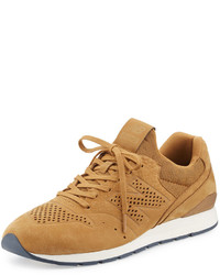 New Balance 696 Deconstructed Lace Up Sneaker Beige