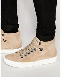 Asos Brand Mid Top Sneakers With Hiker Styling
