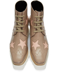 Stella McCartney Taupe Platform Star Felik Boots