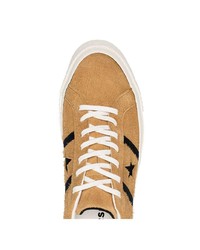 Converse Yellow And Black One Star Academy Suede Leather Low Top Sneakers