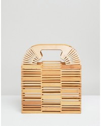 ASOS DESIGN Bamboo Square Boxy Clutch Bag
