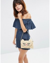 Asos Collection Straw Cat Clutch Bag