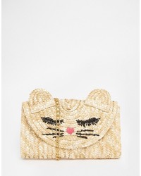 Asos Collection Straw Cat Clutch Bag