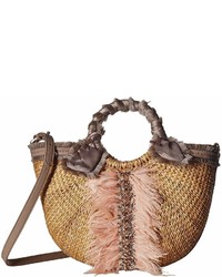 Sam Edelman Idina Feather Straw Tote Tote Handbags