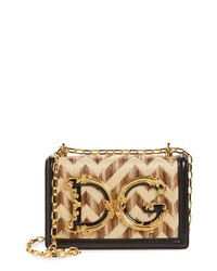 Dolce & Gabbana Logo Raffia Crossbody Bag