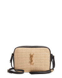 Saint Laurent Lou Raffia Leather Crossbody Bag