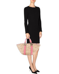 Dolce & Gabbana Straw Patent Leather Tote