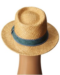 San Diego Hat Company Sdh2029 Straw Panama Fedora W Chambray Band Underbrim