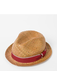 Paul Smith Tan Straw Trilby Hat