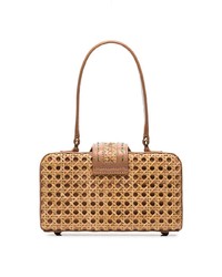 Mehry Mu Brown Fey In The 50s Rattan Leather Box Bag