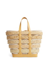 Paco Rabanne Cage Straw Canvas Tote