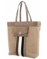 Ghurka Leather Trimmed Straw Tote