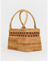 ASOS DESIGN Rattan Structured Basket Bag
