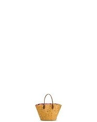 Merona Woven Straw Tote Handbag Withh Sequins And Paisley Interior Tan Tm