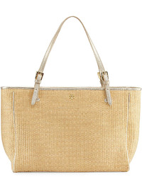 Tory Burch York Buckled Straw Tote Bag