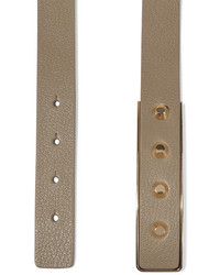 Balenciaga Studded Textured Leather Belt Beige