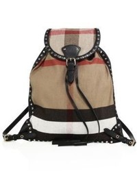 Burberry Chiltern Studded Canvas Check Backpack