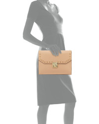 Ivanka Hopewell Studded Leather Clutch Bag Palomino