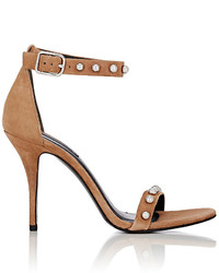 Alexander Wang Antonia Studded Suede Ankle Strap Sandals