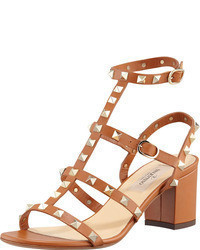 Tan Studded Leather Sandals