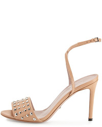 Gucci Coline Studded Leather Ankle Strap Sandal Camilia