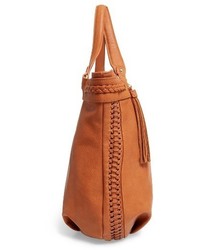 Sole Society Adelaine Studded Faux Leather Tote Brown