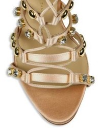Giuseppe Zanotti Coline 110 Studded Silk Lace Up Sandals
