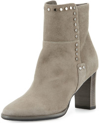 Jimmy Choo Harlow Studded Suede Bootie Taupe Gray