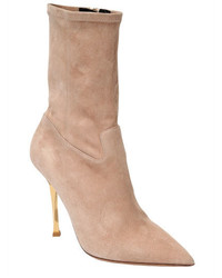 Valentino 105mm Twisteel Stretch Suede Ankle Boots