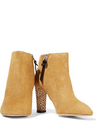 Acne Studios Alba Snake Effect Trimmed Suede Ankle Boots