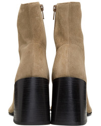 Acne Studios Beige Suede Saul Reverse Boots