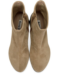 Acne Studios Beige Suede Saul Reverse Boots