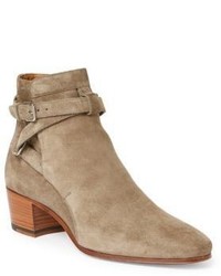 Saint Laurent Blake Suede Belted Ankle Boots