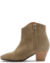 Isabel Marant Green Suede Dicker Ankle Boots
