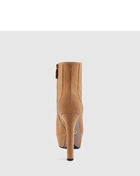 Gucci Leila Suede Platform Ankle Boot