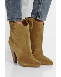 Etoile Isabel Marant Isabel Marant Toile Roxann Suede Ankle Boots Tan