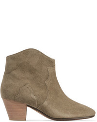 Etoile Isabel Marant Isabel Marant Toile The Dicker Suede Ankle Boots Beige