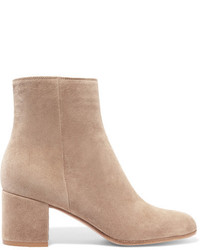 Gianvito Rossi Margaux 65 Suede Ankle Boots Beige