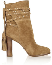 Michl Kors Collection Palmer Tasseled Suede Ankle Boots