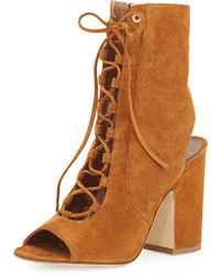 Laurence Dacade Nelly Suede Lace Up Bootie Camel
