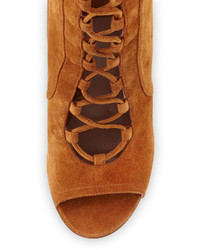 Laurence Dacade Nelly Suede Lace Up Bootie Camel